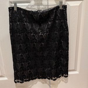 Black lace pencil skirt